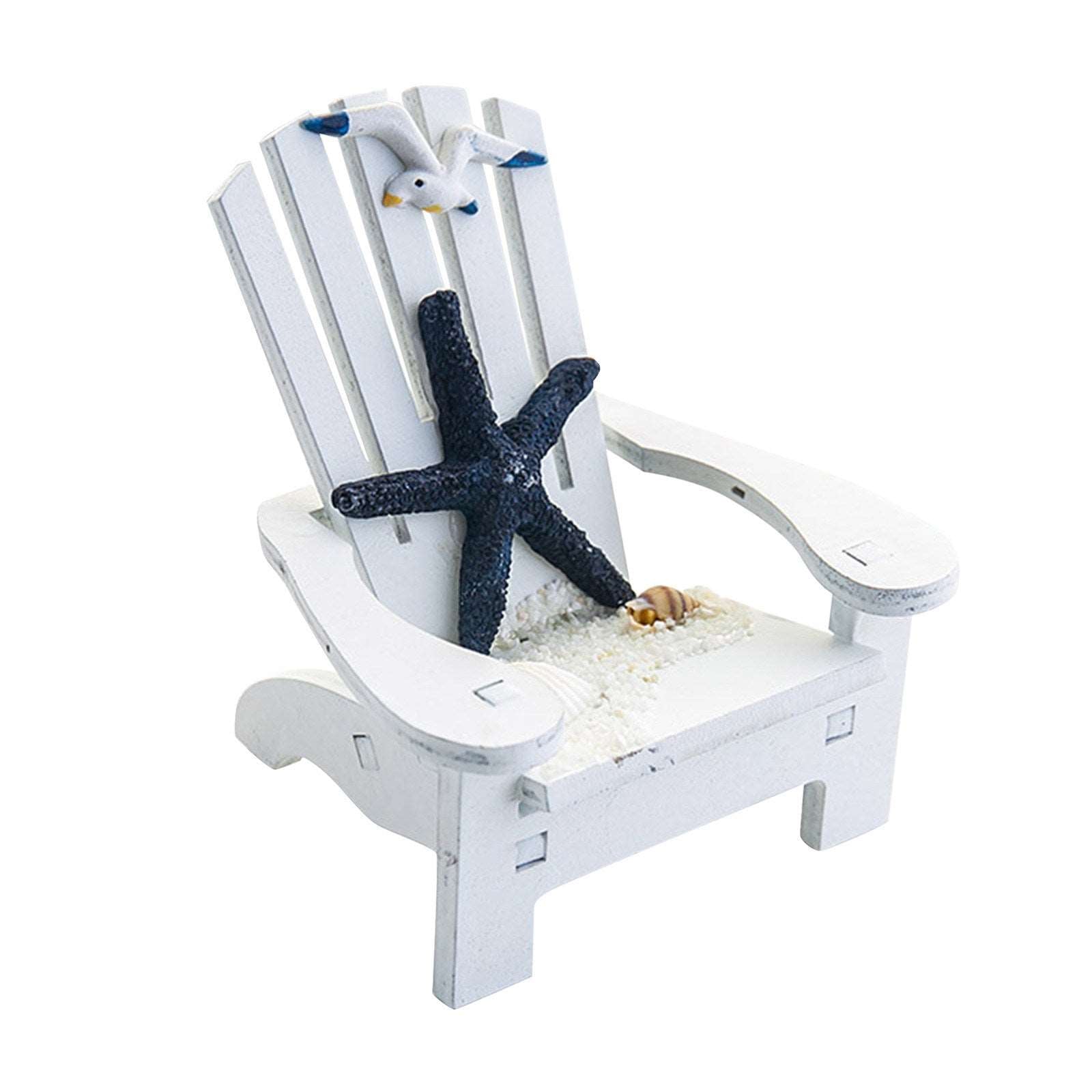 Beach Chair Home Decoration Creative Cute Ocean Beach Chair Ornament Wooden Craft Mini Miniature Kids Toy Decoración Hogar Doba